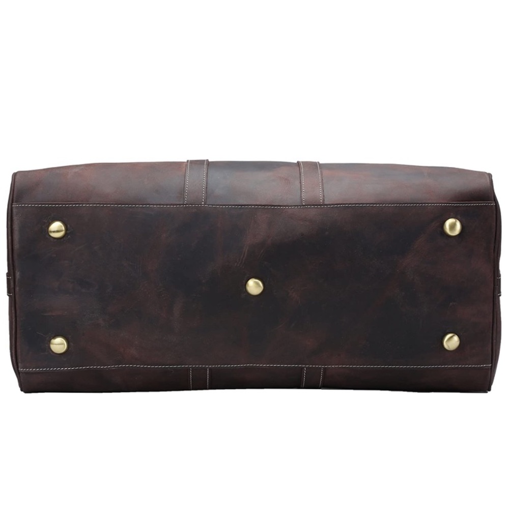 Full Grain Leather Duffel Weekender Duffle Bag - Picture 11 of 13